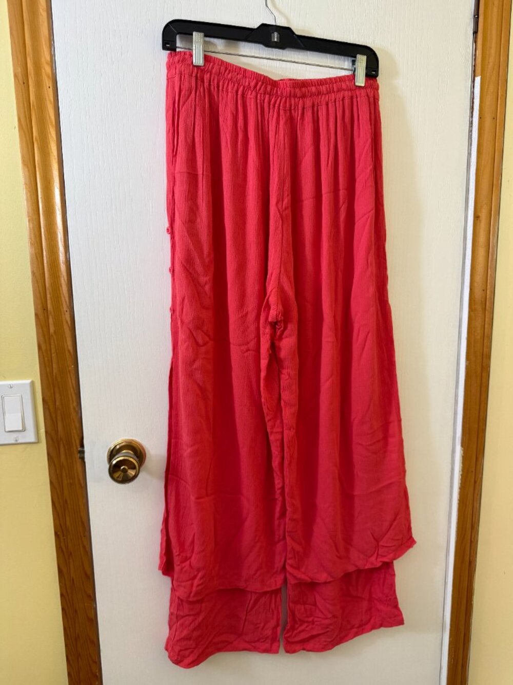 Fiori Pinky Red Double Layer Wide Leg Pants Size Large - Picture 10 of 10